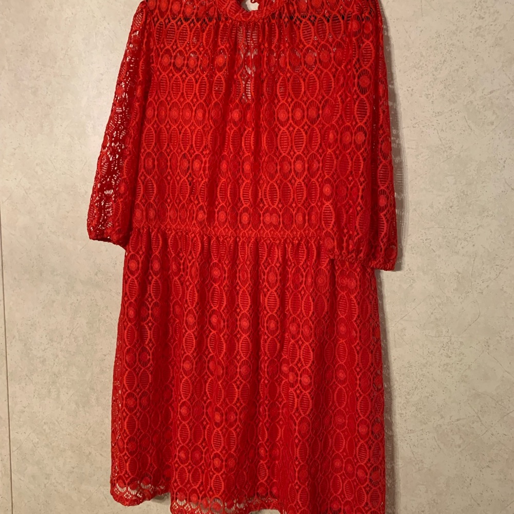 Red lace dress